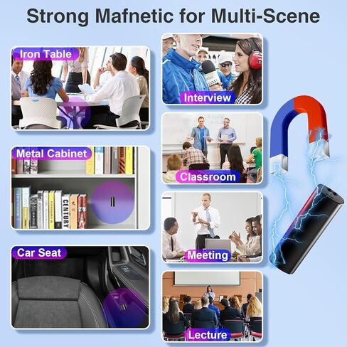 مسجل صوت مغناطيسي 128 جيجابايت، مسجل صوت محمول بسعة 2800 ساعة وتسجيل مستمر لمدة 20 يومًا، مسجل صوت رقمي، أجهزة تسجيل لمحاضرات الاجتماعات (Q7-128G) in Kuwait