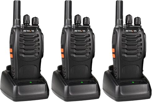 Retevis H-777 Portable FRS Two-Way Radios with Flashlight, Short Antenna | Type C Rechargeable Walkie Talkies, Emergency Alarm, 16 Channel, Long Range 2 Way Radio for Adults Family Outdoor (3 Pack) in Kuwait