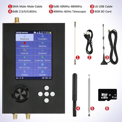 Portapack H2, 3.2in TFT Screen Professional Radios Transceiver 1MHz-6GHz, Capture Replay for Communication SDR Radio, 3.5mm Audio Jack USB Charge,Built-in Speaker in Kuwait