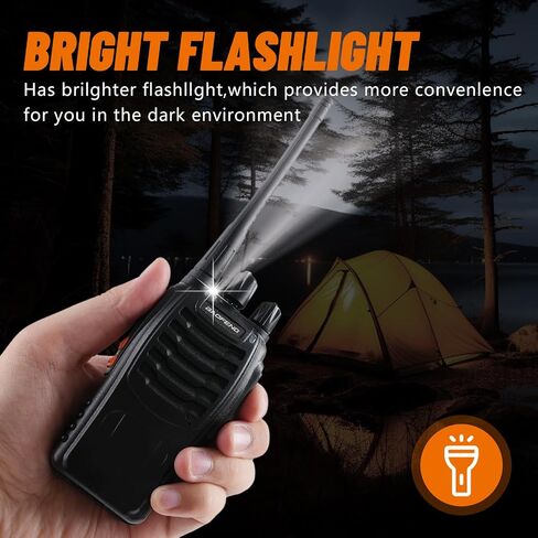 Baofeng Walkie Talkies 888S قابلة لإعادة الشحن طويلة المدى مع سماعات أذن للبالغين، 16 قناة راديو احترافية محمولة باليد في اتجاهين، بطارية ليثيوم أيون وشاحن متضمن in Saudi Arabia