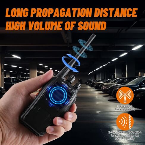 Baofeng Walkie Talkies 888S قابلة لإعادة الشحن طويلة المدى مع سماعات أذن للبالغين، 16 قناة راديو احترافية محمولة باليد في اتجاهين، بطارية ليثيوم أيون وشاحن متضمن in Saudi Arabia
