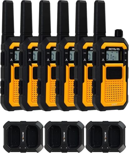 Retevis RB48 Heavy Duty Two Way Radio,Waterproof Walkie Talkies,Shock-Resistant,2000mAh,Vibration Call,Emergency Alarm,NOAA,Hands-Free,Durable 2 Way Radio for Job Site (6 Pack) in Saudi Arabia