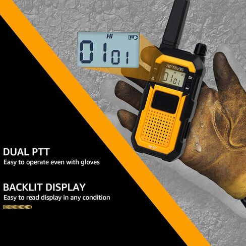 Retevis RB48 Heavy Duty Two Way Radio,Waterproof Walkie Talkies,Shock-Resistant,2000mAh,Vibration Call,Emergency Alarm,NOAA,Hands-Free,Durable 2 Way Radio for Job Site (6 Pack) in Saudi Arabia