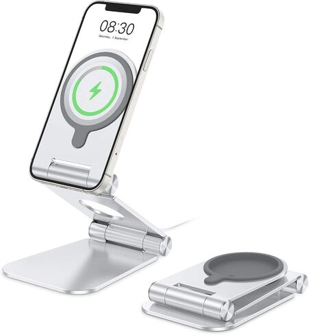 OMOTON MS02 Phone Stand for Magsafe Charger, Phone Holder for iPhone Silver in Kuwait