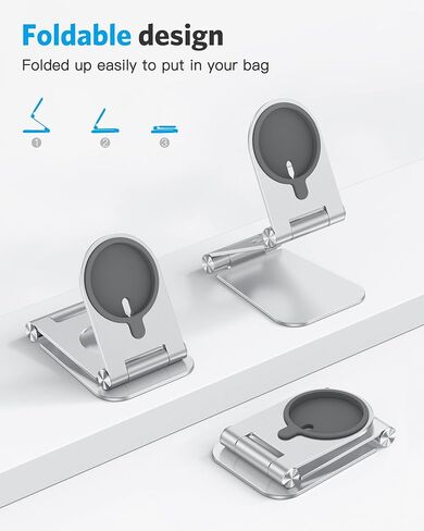 OMOTON MS02 Phone Stand for Magsafe Charger, Phone Holder for iPhone Silver in Kuwait