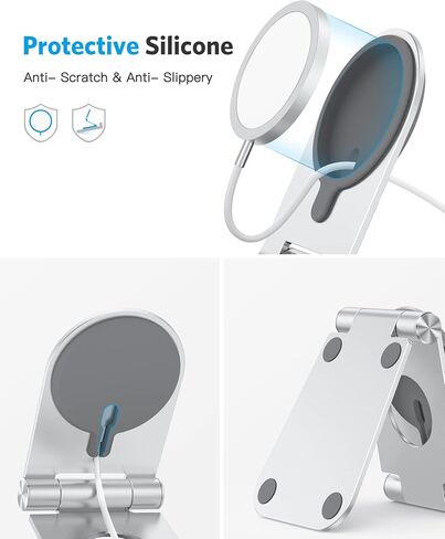 OMOTON MS02 Phone Stand for Magsafe Charger, Phone Holder for iPhone Silver in Kuwait
