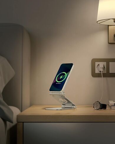 OMOTON MS02 Phone Stand for Magsafe Charger, Phone Holder for iPhone Silver in Kuwait