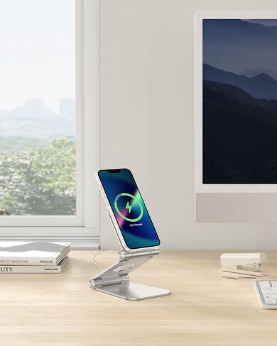 OMOTON MS02 Phone Stand for Magsafe Charger, Phone Holder for iPhone Silver in Kuwait