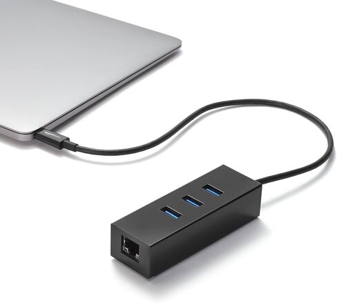 Amazon Basics USB 3.1 Type-C إلى 3 منافذ USB Hub مع محول إيثرنت - أسود، 5 عبوات in Saudi Arabia