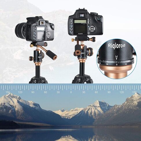 حامل ثلاثي للكاميرا من Riqiorod، حامل ثلاثي محمول، حامل ثلاثي للسفر 50 بوصة قابل للتمديد 360 درجة إمالة رأس كروية بانورامية لكاميرا DSLR Canon، Nikon، Sony..الهاتف الذكي iPhone Samsung، Vlog، YouTube in Kuwait