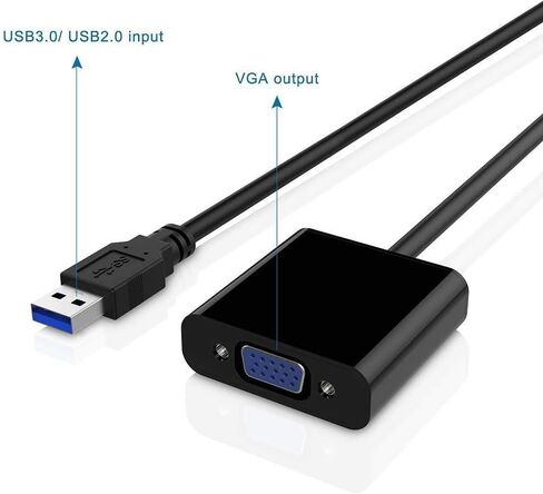 محول axGear USB 3.0 إلى VGA محول فيديو خارجي، بطاقة رسومات متعددة الشاشات in Saudi Arabia