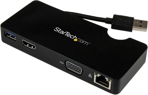 StarTech.com USB 3.0 إلى DVI محول مع منفذ USB واحد - 1920x1200 - بطاقة فيديو ورسومات خارجية - محول شاشة مزدوجة - يدعم ويندوز (USB32DVIEH) in Kuwait
