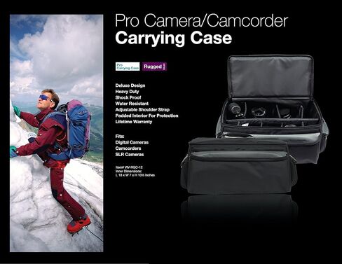 Vivitar VIV-RGC-12 Deluxe Pro Camera Carrying متين , X-Large (Black) in Kuwait