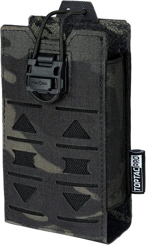 Tactical Radio Pouch MOLLE Radio Holster Compatible with 148/152 MPU5 Baofeng Radio Case Bag Walkie Talkies Rifle Mag with Elastic Cord 500D Nylon in Kuwait