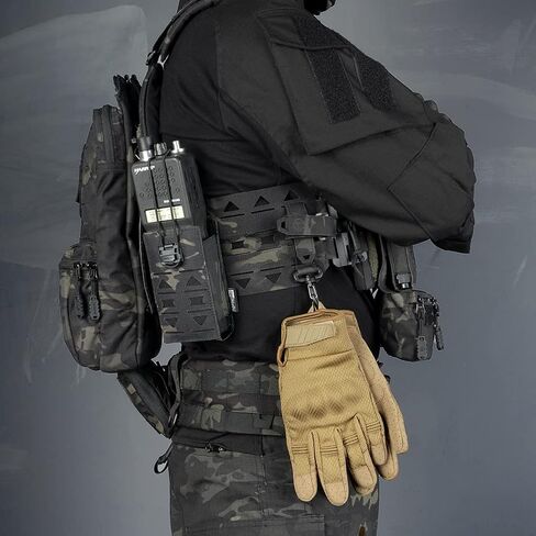 Tactical Radio Pouch MOLLE Radio Holster Compatible with 148/152 MPU5 Baofeng Radio Case Bag Walkie Talkies Rifle Mag with Elastic Cord 500D Nylon in Kuwait