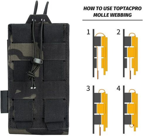Tactical Radio Pouch MOLLE Radio Holster Compatible with 148/152 MPU5 Baofeng Radio Case Bag Walkie Talkies Rifle Mag with Elastic Cord 500D Nylon in Kuwait