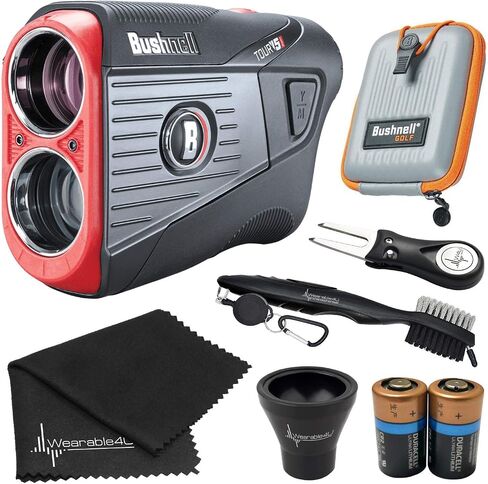 Bushnell Tour V5 / Tour V5 Shift Laser Golf Rangefinder with Included Carrying Case, Carabiner and Wearable4U Bundle in Kuwait