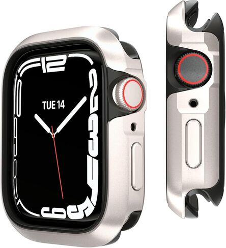 MAGEASY Aircraft-Grade Aluminum Rugged Case for Apple Watch Ultra 3, Ultra 2, Apple Watch Ultra 49mm | 2 in 1 Metal Hard Shell with Shockproof Inner Bumper for Max Protection, Odyssey - Midnight Black in Kuwait
