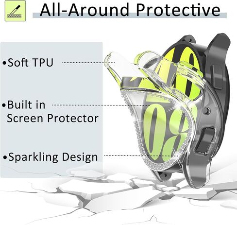 [12Pack] RICHONE Bling Case Compatible with Samsung Galaxy Watch 7 40mm Screen Protector, HD Full Protection Flexible TPU Watch Bumper Cover Anti Scratch Samsung Watch 7 Accessory (SM-L300 · 40MM) in Kuwait