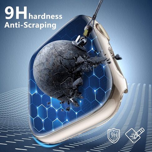 GEAK متوافق مع حافظة ساعة Apple 38 مم، واقي شاشة Apple Watch 38 مم، غطاء حماية كامل من الصدمات من البولي كربونات لـ iWatch SE Series 3/2/1 النساء والرجال 4 عبوات أسود/شفاف/ذهبي وردي/فضي in Kuwait