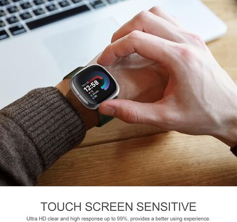 Witzon 4 Pack Protective Cases Compatible with Fitbit Versa 4 Screen Protector, Ultra Thin Soft TPU Bumper HD All-Around Smart Watch Accessories Sense 2 Screen Protective Cover Versa 4 Case Women Men in Kuwait