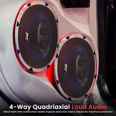 Pyle 6" x 9" Car Sound Speaker (Pair) - Upgraded Blue Poly Injection Cone 4-Way 400 Watts w/ Non-fatiguing Butyl Rubber Surround 50 - 20Khz Frequency Response 4 Ohm & 1.25" ASV Voice Coil in Saudi Arabia