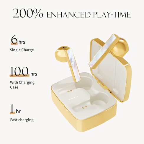 ELLA'S EARS Jewelry Style Wireless Ear Buds for Girls Waterproof and Sweatproof Bluetooth Earbuds Effortless Setup Hi-Res Sound Earphones Touch Control Noise-Canceling Headphones in Kuwait