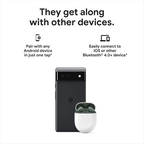 Google Pixel Buds A-Series - سماعات أذن لاسلكية - سماعات رأس مزودة بتقنية البلوتوث - متوافقة مع Android - أبيض واضح in Saudi Arabia