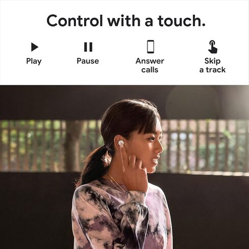 Google Pixel Buds A-Series - سماعات أذن لاسلكية - سماعات رأس مزودة بتقنية البلوتوث - متوافقة مع Android - أبيض واضح in Saudi Arabia