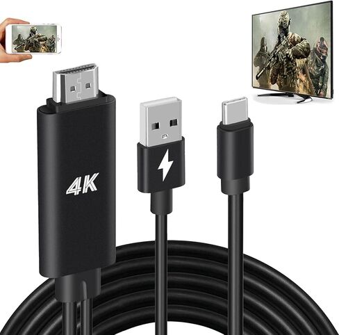 محول HDMI كابل USB من النوع C MHL 4K HD محول شحن سلك لـ iMac MacBook Samsung Laptop Galaxy S20 S10 S9 S8 Note 20 10 LG G8 G5 Q5 Android Phone لمراقبة جهاز العرض التلفزيوني (رمادي) in Kuwait