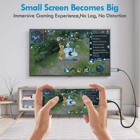 كابل lulaven HDMI لجهاز iPhone إلى التلفزيون، موصل محول الإضاءة إلى HDMI متوافق مع iPhone14، 13، 12، 11 ومخرج تلفزيون YouTube مع شاشة HD 1080P، فقط قم بالتوصيل والتشغيل (6.6FT، أسود) in Kuwait