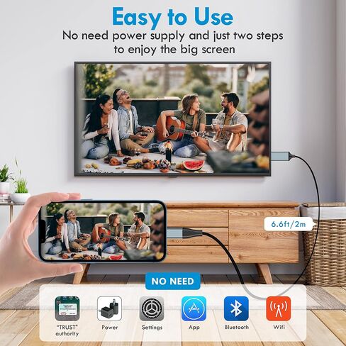 كابل lulaven HDMI لجهاز iPhone إلى التلفزيون، موصل محول الإضاءة إلى HDMI متوافق مع iPhone14، 13، 12، 11 ومخرج تلفزيون YouTube مع شاشة HD 1080P، فقط قم بالتوصيل والتشغيل (6.6FT، أسود) in Kuwait