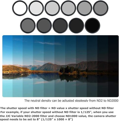 JJC 43mm ND Filter ND2-2000 VND Variable Neutral Density Adjustable Fader in Saudi Arabia