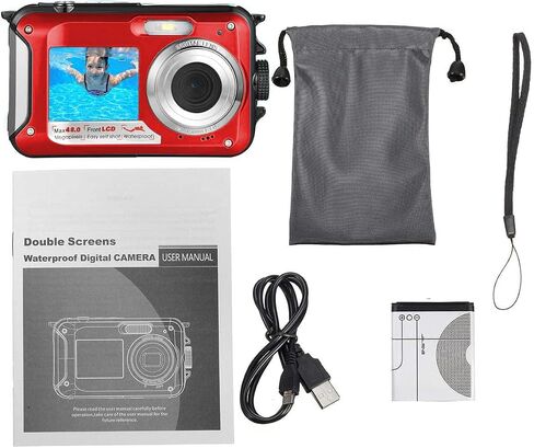 Acuvar Waterproof Digital Camera 48MP – Underwater Camera for Snorkeling, Floating Point & Shoot Camera with Dual Screen, Autofocus, 11FT Depth, Compact Camera for Beach, Pool & Travel (Blue) in Saudi Arabia