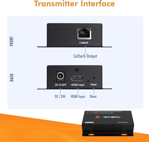 J-Tech Digital ® ProAV ® Unlimited N x N HDMI Extender Over Ethernet Cat6 Extender Matrix 12X12 8X8 Switch Switcher Extender by Single Ethernet Cable up to 400ft (Receiver) in Kuwait