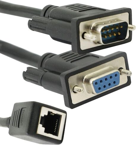 DB9 RS232 to RJ45 Extender DB9 9-Pin Serial Port Female&Male to RJ45-2Cable in Kuwait