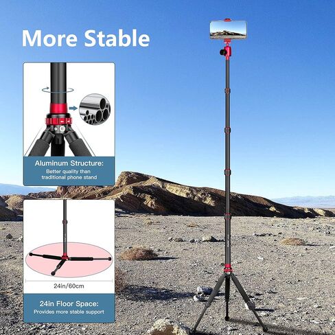 manbily كاميرا الهاتف الخليوي عصا سيلفي ترايبود monopod مع جهاز التحكم عن بعد لاسلكي، قابلة للتمديد السفر ترايبود الألومنيوم تمديد قضيب الكرة رئيس حامل الهاتف حقيبة حمل، ترايبود العرض، لمدونات الفيديو الحية in Kuwait