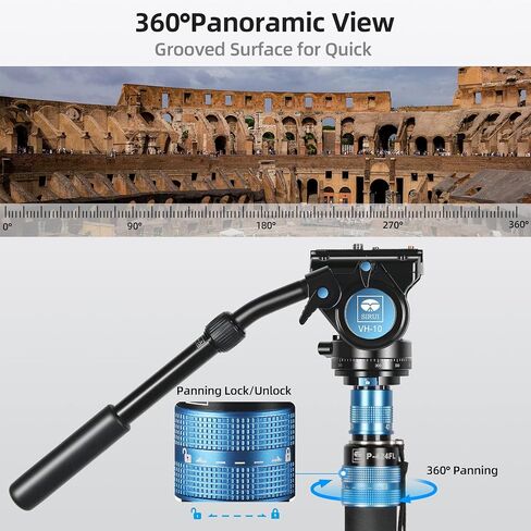 SIRUI P-424FL Carbon Fiber Camera Monopod Kit, 78" Heavy Duty Professional Video Monopod with VA-5 Fluid Video Head, Tripod Base, Flip Locks for DSLR Camera in Saudi Arabia