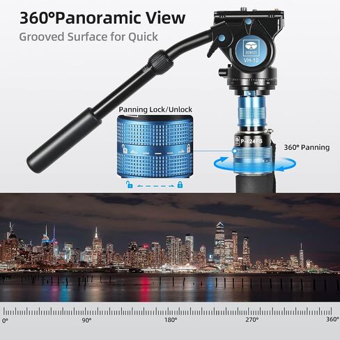 SIRUI P-424FL Carbon Fiber Camera Monopod Kit, 78" Heavy Duty Professional Video Monopod with VA-5 Fluid Video Head, Tripod Base, Flip Locks for DSLR Camera in Saudi Arabia