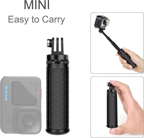 حامل ثلاثي القوائم عصا سيلفي بمقبض يدوي صغير من GEPULY لـ GoPro Hero 12 11 10 9 8 7 6 5 4 3 2 1، جلسة، فيوجن، ماكس ومعظم كاميرات الحركة، الهواتف المحمولة - استخدمه كعصا سيلفي مونوبود، مقبض، حامل ثلاثي القوائم in Kuwait