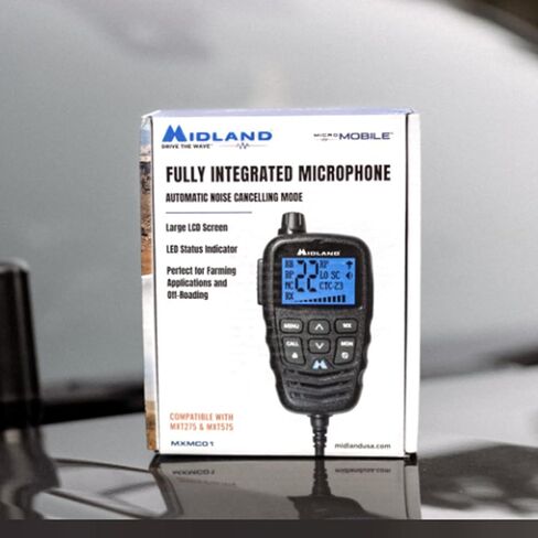 Midland – MXMC01 | Replacement Microphone for MXT275 & MXT575 – ANC Automatic Noise Canceling Electronic Microphone – Off-Roading Loud and Open-Air Vehicle - GMRS Farming Overlanding in Saudi Arabia
