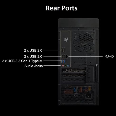 Acer Predator Orion 3000 PO3-650-UB91 Gaming Desktop 13th Gen Intel Core i5-13400F 10-Core NVIDIA GeForce RTX 3050 16GB DDR5 1TB PCIe Gen 4 SSD Intel Wi-Fi 6E Keyboard & Mouse in Saudi Arabia