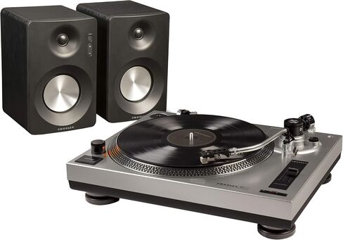 Crosley KT100BT-BK Belt-Drive Bluetooth Turntable Stereo System with Speakers, Black in Saudi Arabia