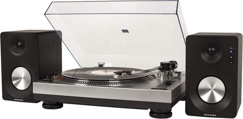 Crosley KT100BT-BK Belt-Drive Bluetooth Turntable Stereo System with Speakers, Black in Saudi Arabia
