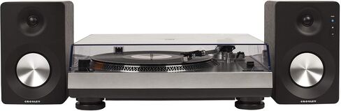Crosley KT100BT-BK Belt-Drive Bluetooth Turntable Stereo System with Speakers, Black in Saudi Arabia