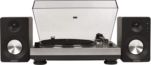 Crosley KT100BT-BK Belt-Drive Bluetooth Turntable Stereo System with Speakers, Black in Saudi Arabia