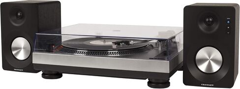Crosley KT100BT-BK Belt-Drive Bluetooth Turntable Stereo System with Speakers, Black in Saudi Arabia
