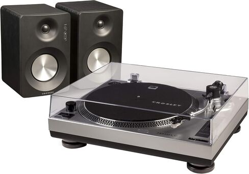 Crosley KT100BT-BK Belt-Drive Bluetooth Turntable Stereo System with Speakers, Black in Saudi Arabia