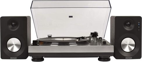 Crosley KT100BT-BK Belt-Drive Bluetooth Turntable Stereo System with Speakers, Black in Saudi Arabia