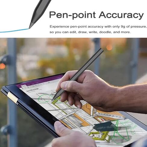 Rechargeable MPP 2.0 Tilt Pen Compatible for HP Touch Screen Devices, Compact Design Stylus Pen with 4096 Pressure Sensitivity, Magnetic Attachment Function, Black (3J122AA) in Saudi Arabia